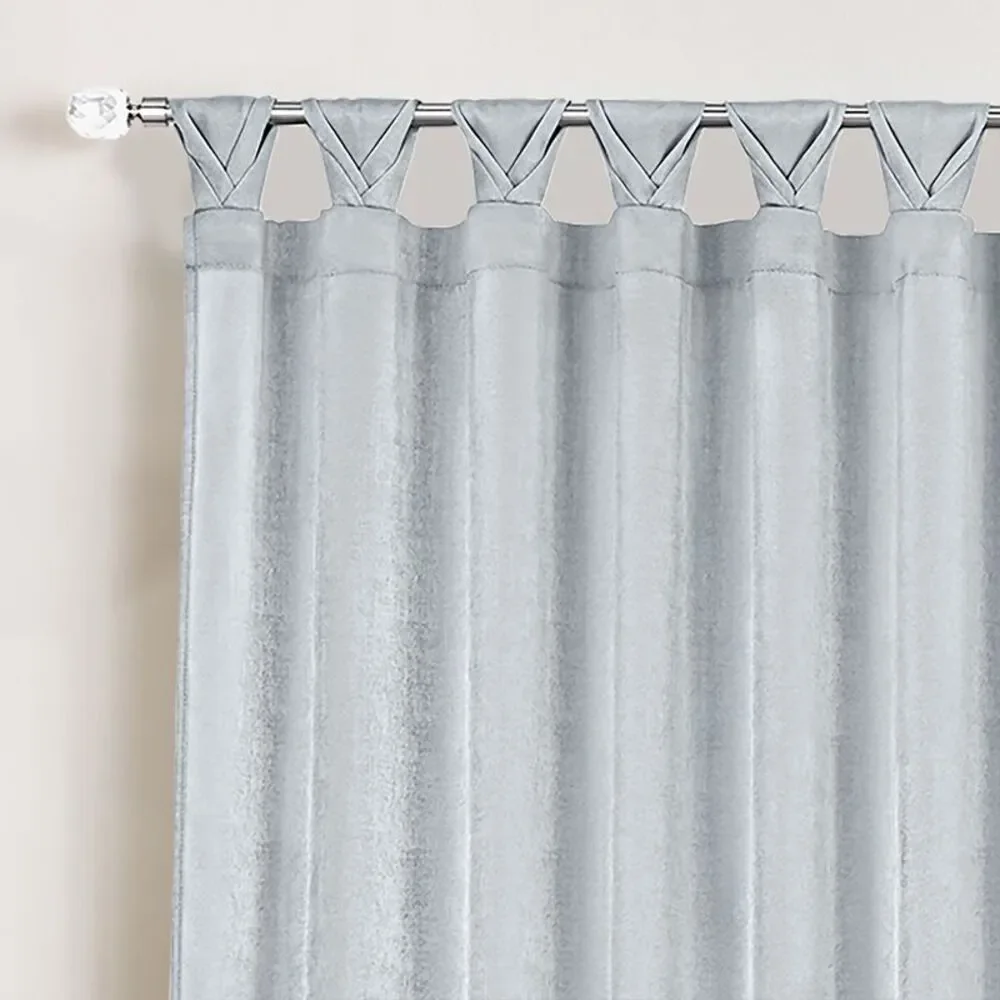 Achim Home Furnishing: Peri Window Curtain Panels with Tulip Tab Top, Silver,